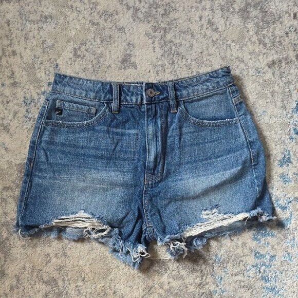 KanCan Women's Size 7 27 Distressed Denim Shorts 100% Cotton - Picture 1 of 4